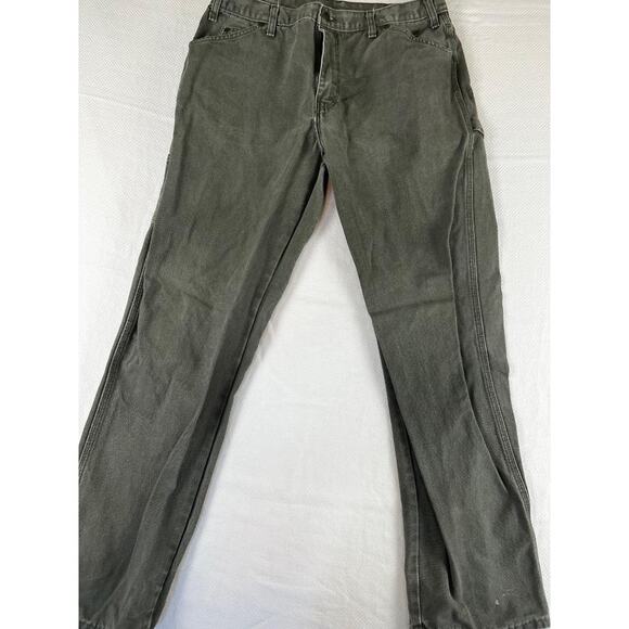 Dickies Work Pants Men's Size 36x34 Olive Green Relaxed Fit - Picture 1 of 9